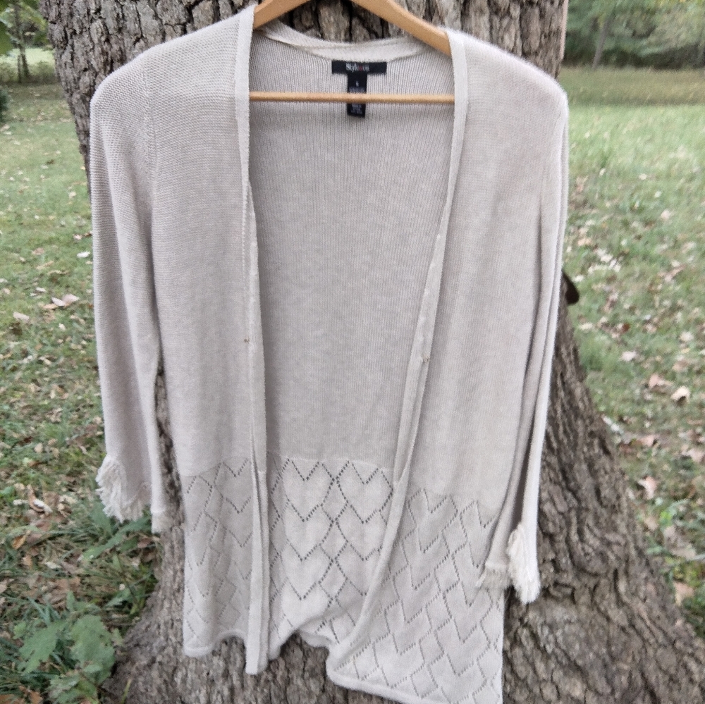 Style and Company Crochet Look Cardigan in size S